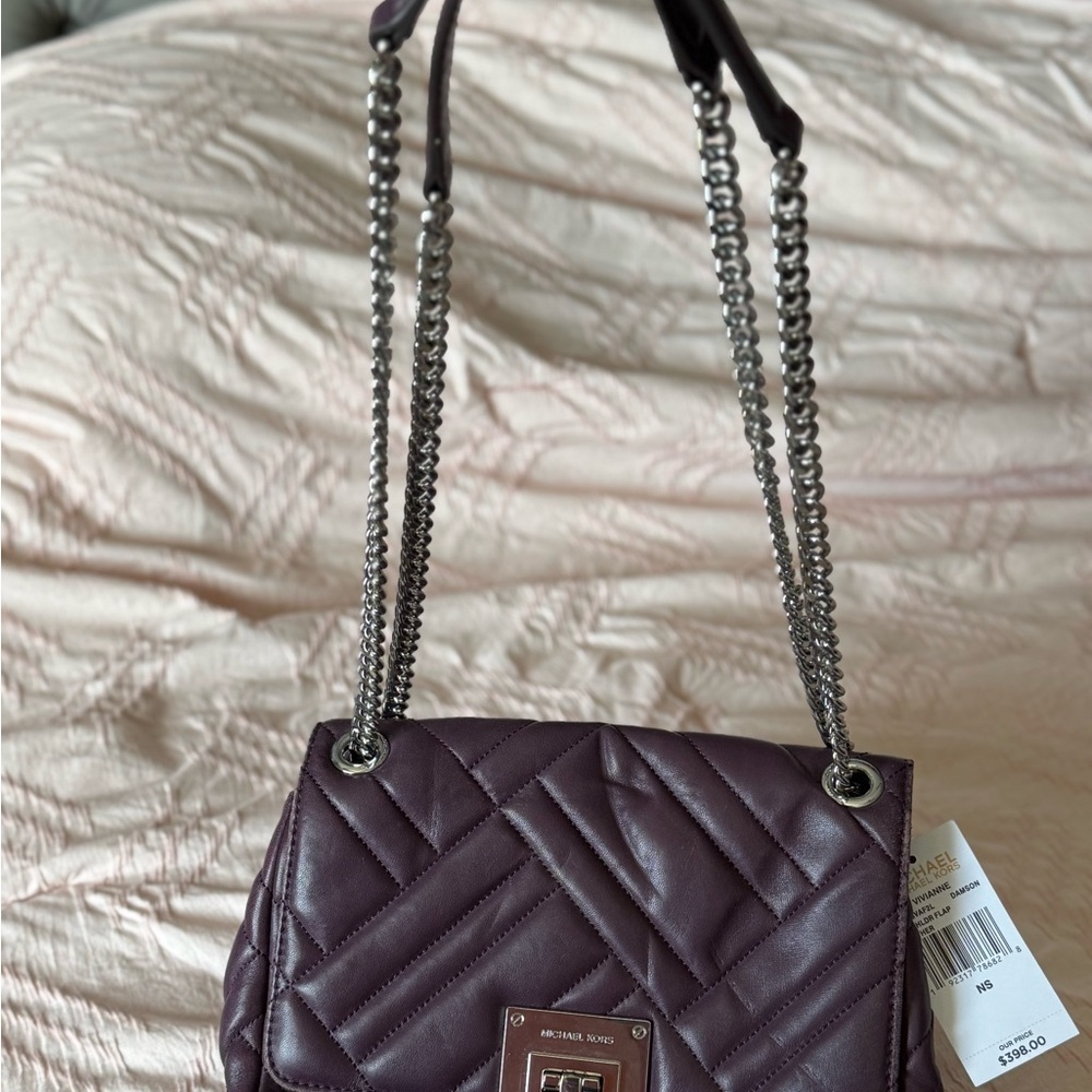 Michael Kors Quilted Shoulder Bag - Plum